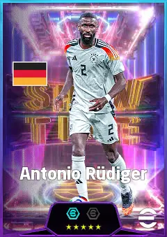 Antonio Rüdiger eFootball 2026 player card, 85 OVR CB
