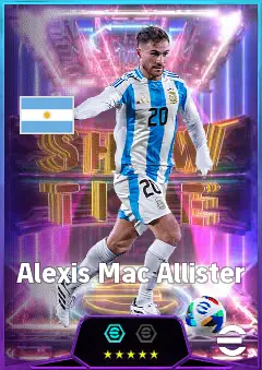 Alexis Mac Allister eFootball 2026 player card, 84 OVR DMF