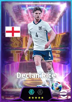 Declan Rice eFootball 2026 player card, 84 OVR DMF