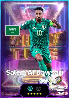 Salem Al Dawsari eFootball 2026 player card, 81 OVR LWF