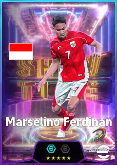 Marselino Ferdinan eFootball 2026 player card, 82 OVR AMF