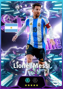 Lionel Messi eFootball 2026 player card, 83 OVR RWF