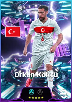 Orkun Kökçü eFootball 2026 player card, 83 OVR CMF