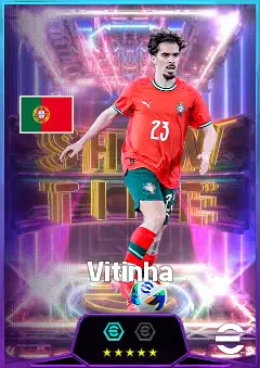 Vitinha eFootball 2026 player card, 85 OVR CMF
