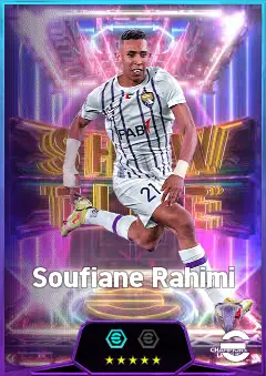 Soufiane Rahimi eFootball 2026 player card, 81 OVR LWF