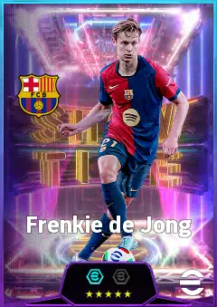 Frenkie de Jong eFootball 2026 player card, 84 OVR DMF