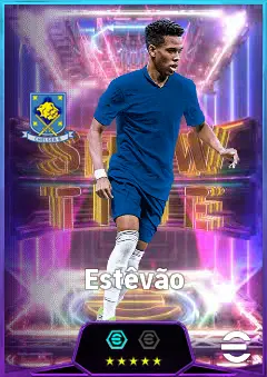 Estêvão eFootball 2026 player card, 84 OVR RWF