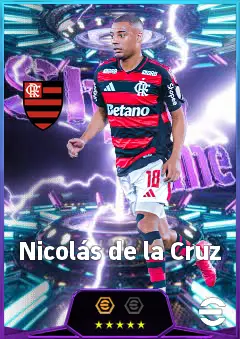 Nicolás de la Cruz eFootball 2026 player card, 82 OVR CMF