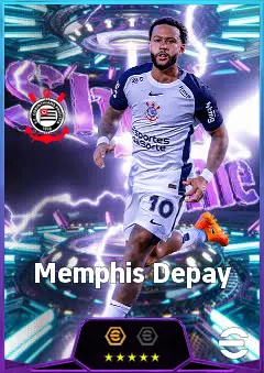 Memphis Depay eFootball 2026 player card, 81 OVR CF