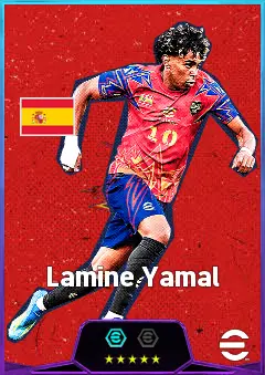 Lamine Yamal eFootball 2026 player card, 84 OVR RWF