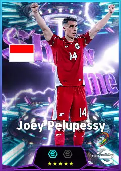 Joey Pelupessy eFootball 2026 player card, 82 OVR DMF