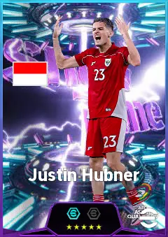Justin Hubner eFootball 2026 player card, 82 OVR CB