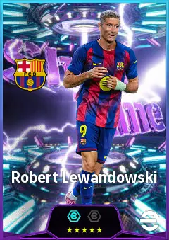Robert Lewandowski eFootball 2026 player card, 84 OVR CF