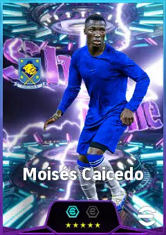 Moisés Caicedo eFootball 2026 player card, 85 OVR DMF