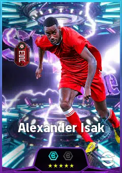 Alexander Isak eFootball 2026 player card, 85 OVR CF