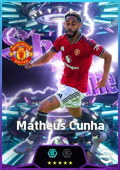 Matheus Cunha eFootball 2026 player card, 85 OVR AMF