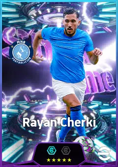 Rayan Cherki eFootball 2026 player card, 85 OVR AMF