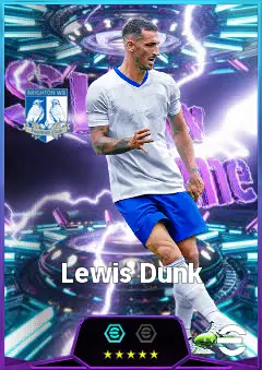 Lewis Dunk eFootball 2026 player card, 82 OVR CB