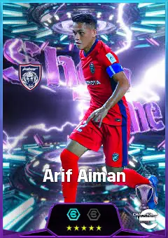 Arif Aiman eFootball 2026 player card, 83 OVR RMF