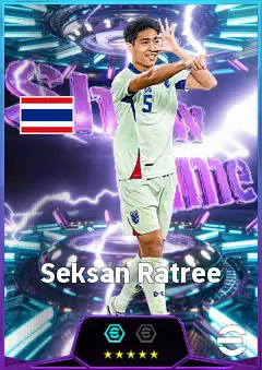 Seksan Ratree eFootball 2026 player card, 83 OVR CMF