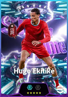 Hugo Ekitiké eFootball 2026 player card, 85 OVR CF