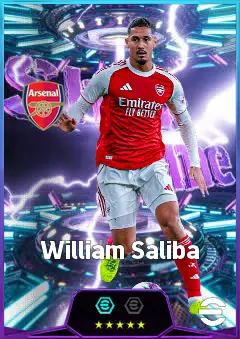 William Saliba eFootball 2026 player card, 85 OVR CB