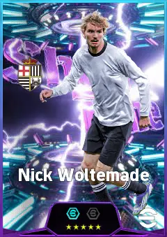 Nick Woltemade eFootball 2026 player card, 85 OVR CF