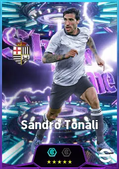 Sandro Tonali eFootball 2026 player card, 84 OVR CMF