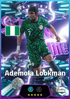 Ademola Lookman eFootball 2026 player card, 83 OVR AMF
