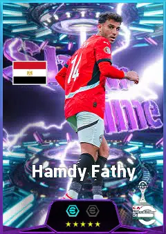 Hamdy Fathy eFootball 2026 player card, 83 OVR DMF