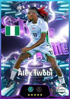Alex Iwobi eFootball 2026 player card, 83 OVR AMF