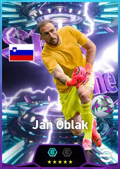 Jan Oblak eFootball 2026 player card, 84 OVR GK