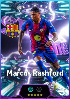 Marcus Rashford eFootball 2026 player card, 83 OVR LWF