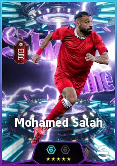 Mohamed Salah eFootball 2026 player card, 87 OVR RWF