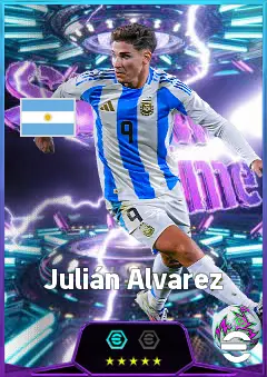 Julián Alvarez eFootball 2026 player card, 86 OVR CF