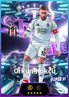 Orkun Kökçü eFootball 2026 player card, 83 OVR AMF