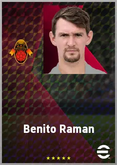 Benito Raman eFootball 2026 player card, 72 OVR CF