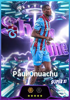 Paul Onuachu eFootball 2026 player card, 82 OVR CF