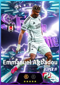 Emmanuel Agbadou eFootball 2026 player card, 81 OVR CB