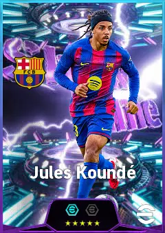 Jules Koundé eFootball 2026 player card, 85 OVR RB