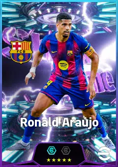 Ronald Araújo eFootball 2026 player card, 85 OVR CB
