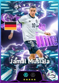 Jamal Musiala eFootball 2026 player card, 86 OVR LMF