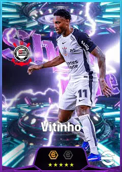 Vitinho eFootball 2026 player card, 80 OVR LWF