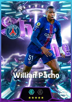 Willian Pacho eFootball 2026 player card, 85 OVR CB