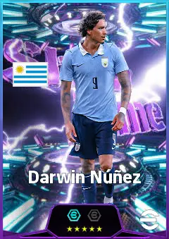 Darwin Núñez eFootball 2026 player card, 83 OVR CF