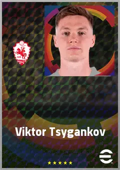 Viktor Tsygankov eFootball 2026 player card, 75 OVR RWF