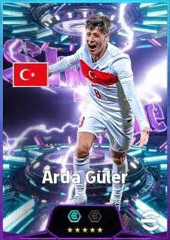 Arda Güler eFootball 2026 player card, 86 OVR AMF
