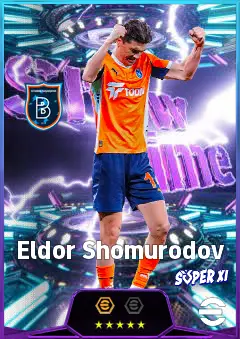 Eldor Shomurodov eFootball 2026 player card, 82 OVR AMF