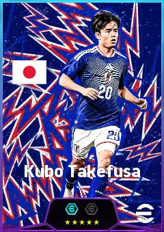 Kubo Takefusa eFootball 2026 player card, 83 OVR AMF