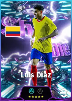 Luis Díaz eFootball 2026 player card, 84 OVR LWF